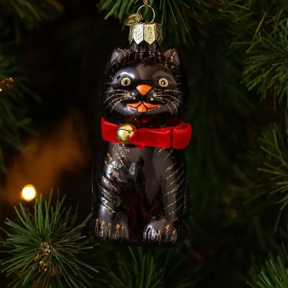 JOHN DERIAN Black Scaredy Cat Glass Christmas Halloween Ornament Target 2025